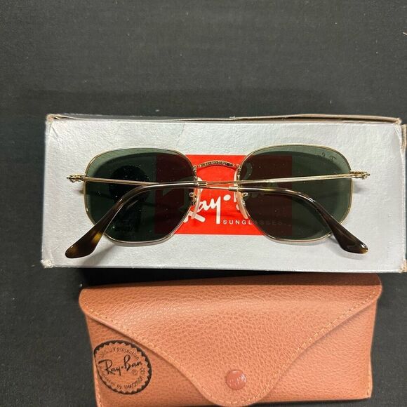 New Ray-Ban 3548 Hexagonal Flat G-15 Green Lenses Gold - Picture 4 of 7